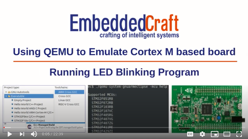 Using QEMU to Emulate Cortex M based board and Running LED Blinking Program